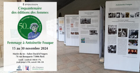 Exposition 50 ans des éditions des femmes et femmage à Antoinette Fouque